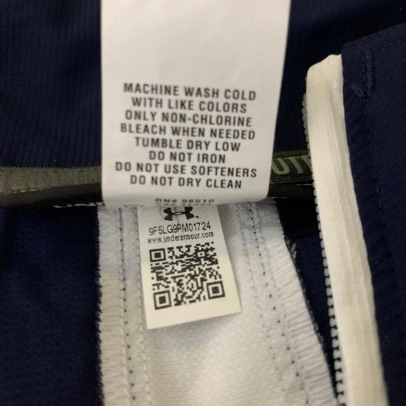 Under Armour Mens Logo Blue Pullover Size L Fan Cloth Windbreaker Shell 3/4 Zip - Picture 7 of 9